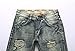 Men's Distressed Ripped Skinny Jeans A953 Blue 36