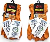 Kinco - 81, Buffalo Leather Work Gloves for Men, 2-pack of Kinco's Toughest & Durable with Nikwax Waterproofing (Large)