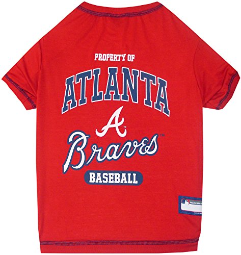 Pets First MLB Atlanta Braves Dog Tee Shirt, Medium