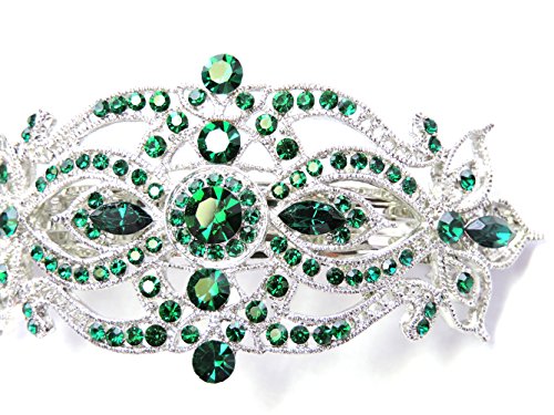 Faship Emerald Color Green Big Hair Barrette