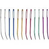 12 Pcs Large Big Eye Weaving Needles, Tapestry Needles Bent Kit | Colorful Bent Tip Tapestry Needle, Yarn Needle