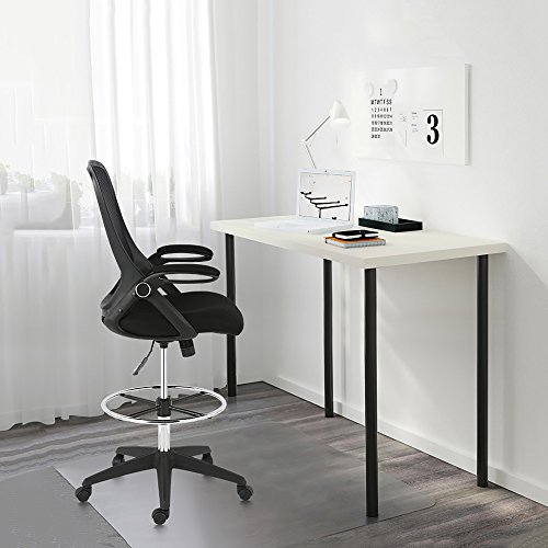 POLY & BARK EM-370-BLK Drafting Chair, Black