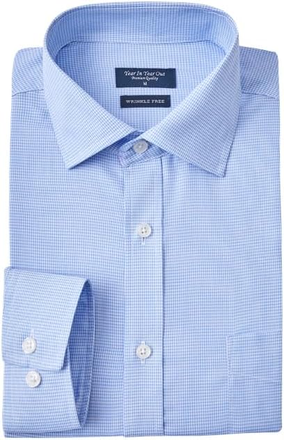 stafford travel wrinkle free oxford long sleeve dress shirt Stafford Travel Wrinkle Free Oxford BLUE GREY Plaid Size 20 - 36/37 Sleeve