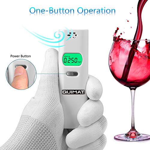 Quimat Breathalyzer, Portable Breath Alcohol Tester, Digital Battery Power Alcohol Detector with LCD Display for Personal & Professional Use