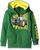 John Deere Little Boys Tractor Burst Fleece Zip Hoodie, Green, 5