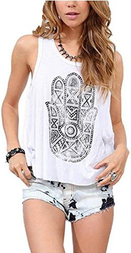 Relipop Women's Tank Top Cascading Back Loose Vest Casual Tops (Small, White)