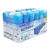 WORLD-BIO Ice Packs for Lunch Box Kids, Reusable Long-Lasting Small Ice Packs for Lunch, Freezer Blocks for Coolers, Personalized Lunchbox Cold Pack for Kids, Keep Food Fresh 6 PCS