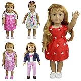 ZITA ELEMENT 5 Sets Fashion Handmade Clothes Dress for American 18 inch Girl Doll Outfits and Other 18 Inch Dolls Accessories