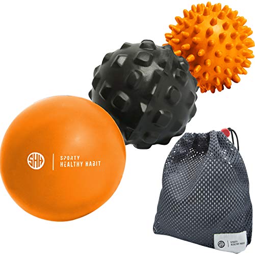 Massage Balls Deep Tissue: Lacrosse Ball, Spiky Ball and Foam Ball Roller -Trigger Point Therapy, Myofascial Release, and Muscle Recovery. Foot Massager and Plantar Fasciitis. FREE eBook & Video