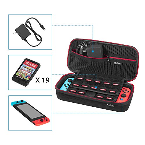 Carrying-Case-for-Nintendo-Switch-Keten-Switch-Case-with-19-Game-Cartridges-Upgraded-Protective-Portable-Hard-Shell-Carry-Case-Pouch-for-Nintendo-Console-Accessories-Black