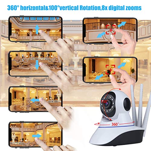 Video Baby Monitor with Camera and Audio,1080P Wifi Indoor Home Security Surveillance IP Cameras for Home Pet Dog Camera with Night Vision&2 Way Audio--(Youtube Set up Video) - Thumbnail 3