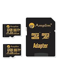 Amplim - Tarjeta microSDXC con adaptador (2 unidades, 32 GB)