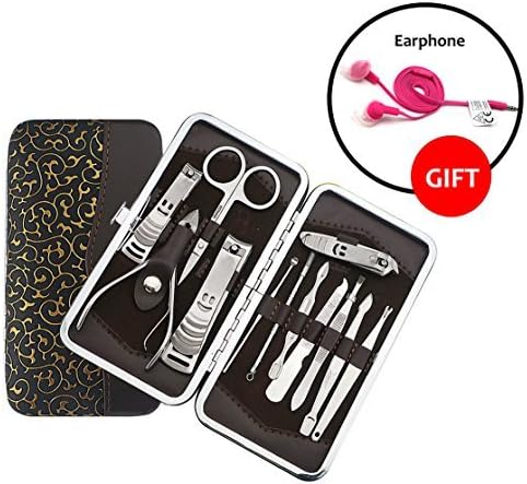 Nail Clipper Travel Set ,Professional Stainless Steel Nail Care Set Baby Safe Nail Clippers Personal Manicure Set Pedicure Set Used In Finger,Hand Foot,for Men and Women (Brown-B)