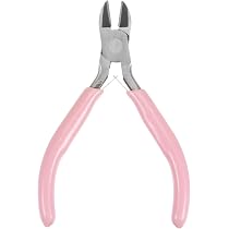 Pince Coupante Diagonale 4,5 Pouces (114mm) - Coupe Latérale Précise, Poignées Plastique Rose - Pour Fil, Bricolage, Bijoux - 5