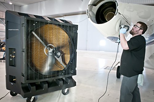 Portacool PAC2K363S 36-Inch 9600 CFM Portable Evaporative Cooler, 2500 Square Foot Cooling Capacity, Black, 3-Speed