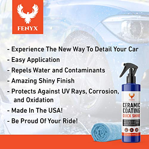 Fenyx Products Ceramic Coating for Cars Spray and Microfiber Towel Kit, This New Car Detailing Kit and Car Wax Will Bring Back Your Car's Shine with Ease, Premium Nano Coating Auto Detailing Supplies - Thumbnail 6