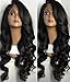 Fyonas Long Loose Wave Synthetic Lace Front Wigs Glueless Heat Resistant Wig for Women Natural Looking Right Side Parting Replacement Wig #1b Color