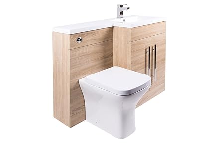 Toilette WC Set Keramik+Spülkasten Verkleidung+Waschtisch Waschbecken Unterschrank