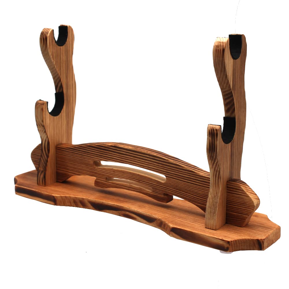 BiJun Katana,Sword Stand Holder, Samurai Sword Katana Stand Display Samurai Sword Holder Rack Display Wall Mounted Hook for Katana Wakizashi Tanto Support All Swords (2 Tiers)