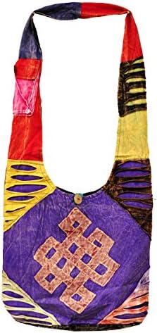 Hippie Bohemian Sling Crossbody Swing Cotton Pattern Shoulder Bag (M28)
