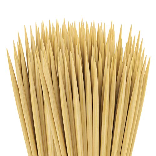CandyHome Natural Bamboo Skewers for Shish Kabob, BBQ, Appetizer, Vegetables, Cheese, Fruit, Corn and More Food, 8 inch 200 Pcs