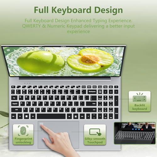 MOGIKK Laptop PC 15.6 inches, Notebook N150 up to 3.6 GHz (better than N95), Laptop 16 GB DDR4 RAM 1 TB SSD, Equipped with 1920 x 1080 display, Win 11 Pro, 2 x USB3.0, HDMI 4K, WiFi 5 Laptop