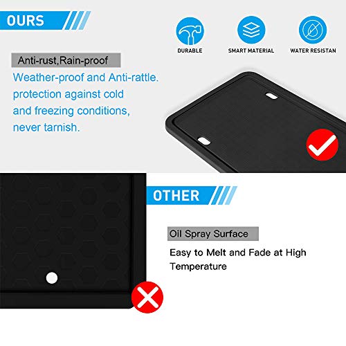YOOHE License Plate Frame - Silicone License Plate Frame with Anti-Rust, Rain-Proof and Anti-Rattle for Standard U.S. License Plate - Thumbnail 3