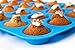 Silicone Mini Muffin & Cupcake Pan-24 Cups Blue Mold & Baking Tray- Reusable, Non-Stick Bakeware-Heat Resistant,Food Grade &BPA-Free Silicone, Non-Toxic – FREE E-BOOK WITH 50 RECIPES