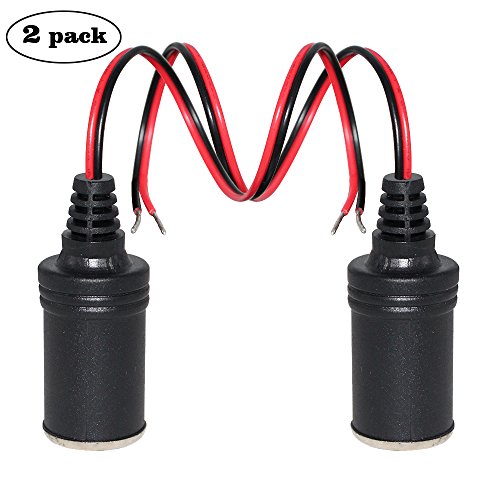 [2 PACK] KUNCAN 12V 1FT Car Cigarette Lighter Female Socket Extension Cable, Cigar Cable with Female Socket Connector for GPS/Dashcam Car Charger - Thumbnail 2