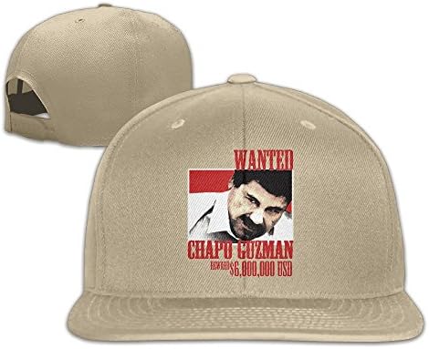 El Chapo Wanted Flat Brim Baseball Cap Natural