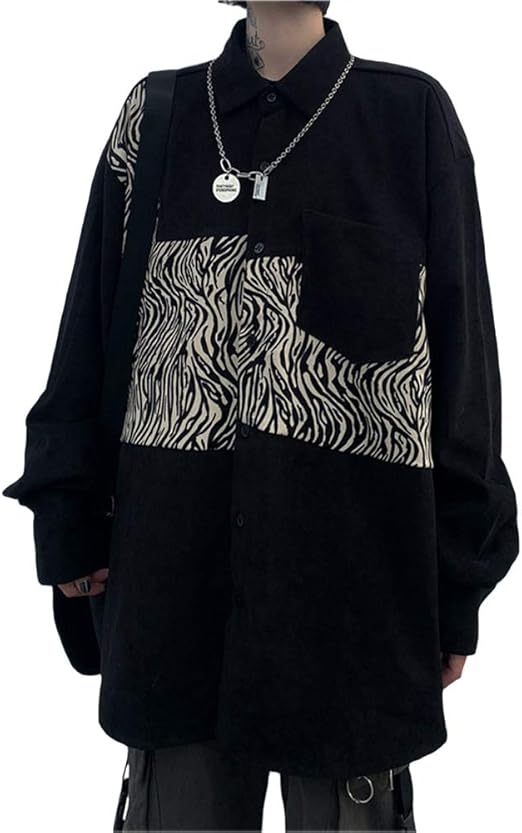 Amazon Cchy 長袖シャツ コーデュロイシャツ シャツジャケット ゼブラ柄 ストリート系 ゆったり カジュアル レディースhy017 シャツ ブラウス 通販