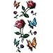TAFLY 5 Sheets 3D Ladies Body Art Sticker Sexy Butterfly Rose+Butterfly Temporary Tattoo