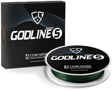 FISHINGSIR Godline S Improved Braided Fishing Line Abrasion Resistant SuperLine - 30% Thinner Smoother Stronger 150-1094Yds, 0.06-0.35mm, 7LB-65LB