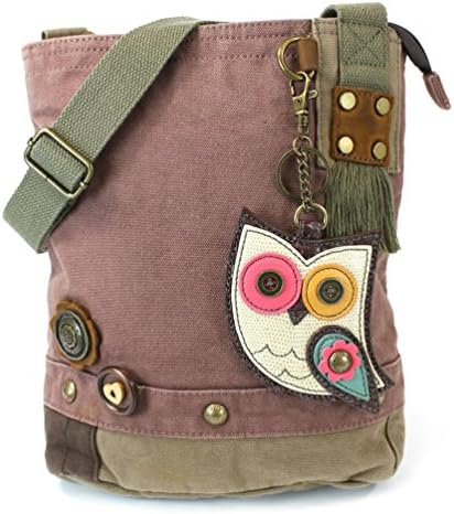 CHALAHandbags Patch Crossbody Messenger Bags - Mauve (Color Owl)