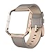 SWEES Leather Bands Compatible with Fitbit Blaze Smart Watch, Genuine Leather Replacement Band with Metal Frame Small & Large for Women Men, Champagne Gold, Rose Gold, Black, Brown, White, Grey, Beige