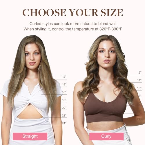 GOO GOO Extensiones Adhesivas Pelo Natural, 40cm 90g 7pcs, Extensiones de cabello humano Natural auténtico, 3/8/613 Marrón Nogal a Castaño Ceniza y Rubio Blanquecino