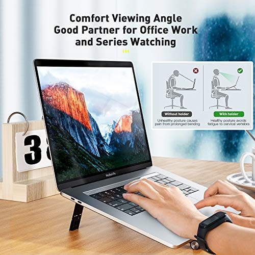 Portable Laptop Desk Stand Foldable Adjustable Height Portable Laptop Stands for MacBook and Notebook Black