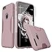 iPhone 6 Plus Case, 6s Plus Pink Rose Gold Bonus Tempered Glass Screen Protector [Slim Rugged Protection Kit] [Built-In Camera Hood] TPU Bumper PC Back SaharaCase