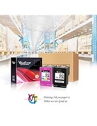 Valuetoner   Cartucho de tinta remanufacturado para impresora HP 60XL 60 XL D8J61BN CC641WN CC644WN para Photosmart C4680 D110, Deskjet D2680 F2430 F4210 (1 negro, 1 tricolor y 2 unidades)