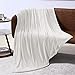 EXQ Home Fleece Blanket White Throw Blanket for Couch or Bed - Microfiber Fuzzy Flannel Blanket for Adults or Kids