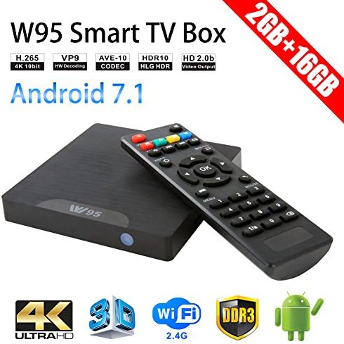 Winbuyer W95 Android TV Box Android 7.1 Smart TV Box 64bit Quad Core CPU 2GB +16GB 4K UHD WiFi &amp; LAN VP9 DLNA H.265 (2)