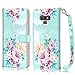 PIXIU for Samsung Glaxy Note 9 Wallet case, Unique PU Flip Folio Leather with Kickstand,Card Slot and Hand Strap Full Body Protective Cover Case for Glaxy Note 9 Peonies Flower