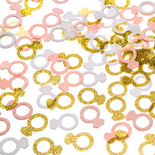 image for MOWO Glitter Diamond Ring Paper Confetti Table Decor and Event Decor, 