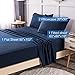 LIANLAM Queen Bed Sheets Set - Super Soft Brushed Microfiber 1800 Thread Count - Breathable Luxury Egyptian Sheets 16-Inch Deep Pocket - Wrinkle and Hypoallergenic-4 Piece(Navy Blue,Queen)