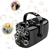 Zerhunt Bubble Machine, Durable Automatic Bubble Blower for Kids, Operated by Plug in or Battery with 2 Speed Level, Black