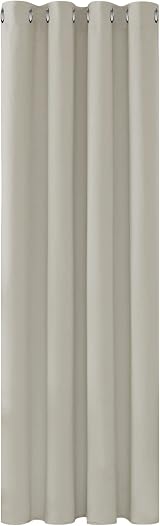 Deconovo Light Beige Room Darkening Curtain Panel 52x63 Eyelet Rod Pocket
