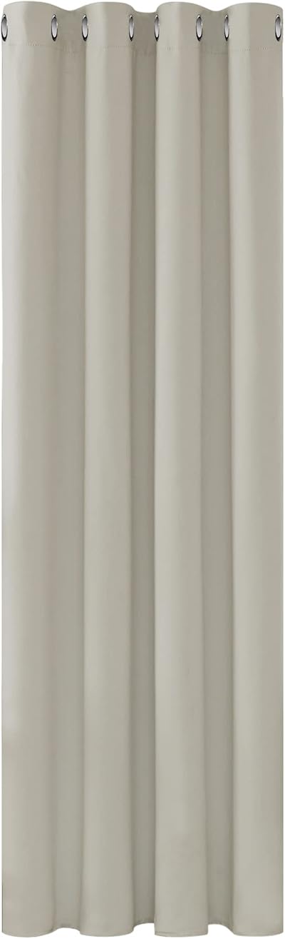 Deconovo Light Beige Room Darkening Curtain Panel 52x63 Eyelet Rod Pocket
