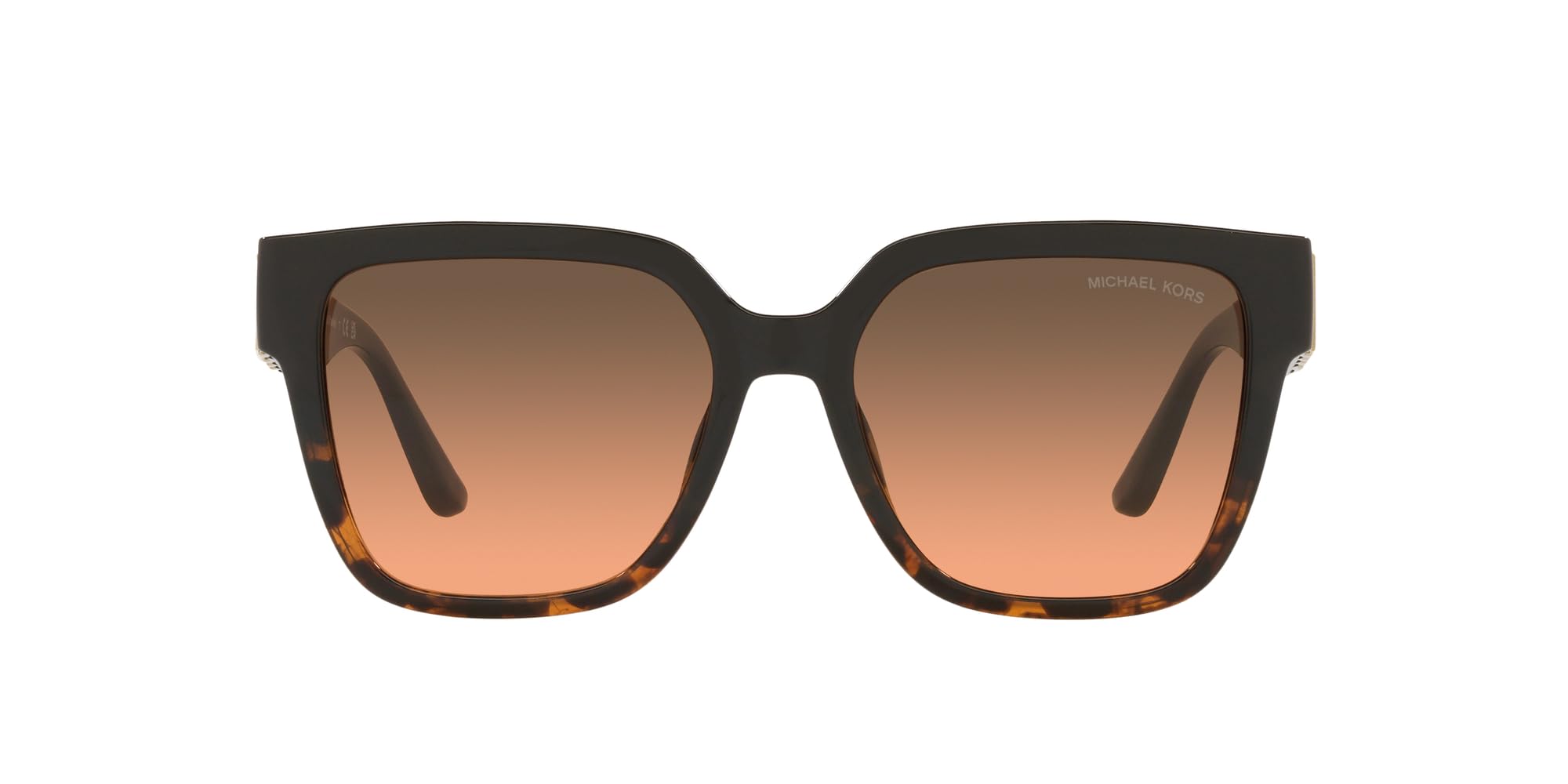 Michael Kors MK2170U Karlie Universal Fit Square Sunglasses, Black/Dark Tortoise/Grey Orange Gradient, 54 mm Image