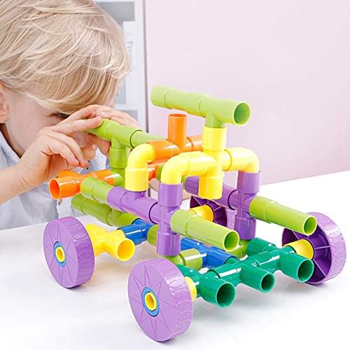 Wenasi Colorful Educational Water Pipe Building Blocks Toys for Children DIY Assembling Pipeline Tunnel Model