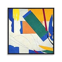 Framed Canvas Wall Art Matisse Guitar Girl Canvas Prints Home Artwork Decoration for Living Room,Bedroom - 16x16 inches
